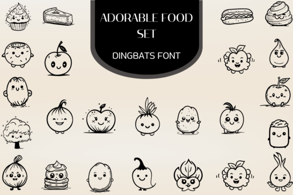 Adorable Food Set: A Cuteness-Infused Font for Branding