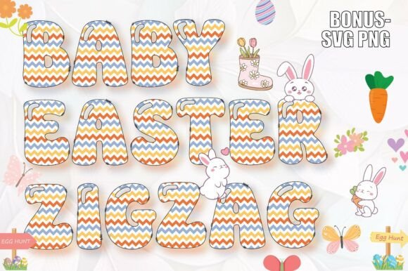 Baby Easter Zigzag Font for Spring Campaigns