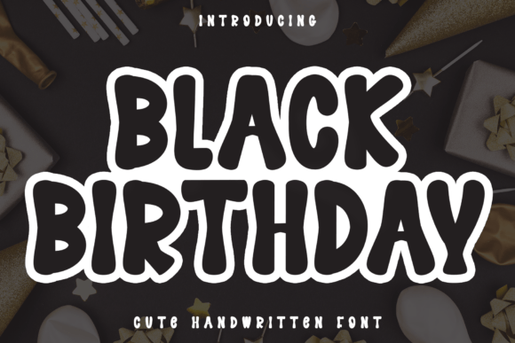 Black Birthday Font for Web Design