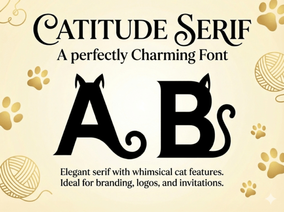 Catitude Serif: A Playful Typeface for Digital Creativity