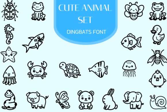 Cute Animal Set Font for Business Branding