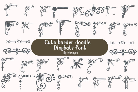 Cute Border Doodle Font for Web Design