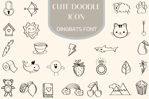 Cute Doodle Icons Font for Business Branding