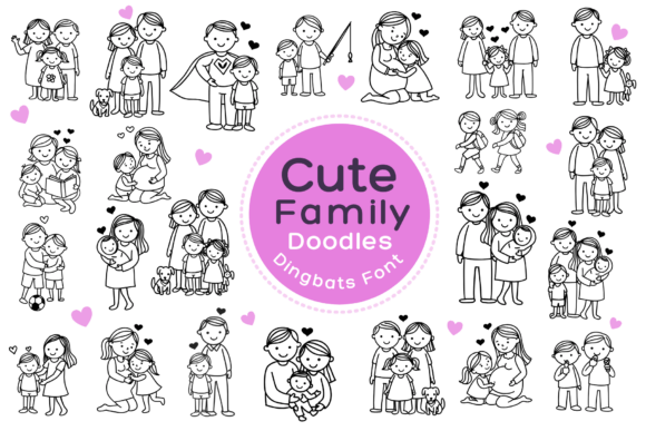 Cute Family Doodles Font for Creative Campaigns