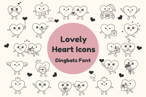 Enhance Your Web Design with Lovely Heart Icons Typeface