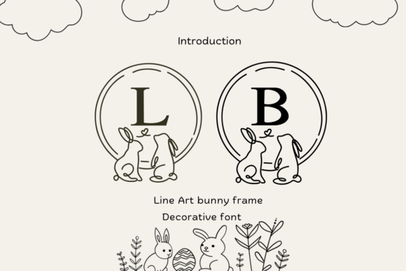 Line Art Bunny Frame Font for Whimsical Campaigns
