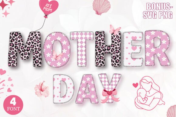 Mother Day Pink Font for Editorial Design