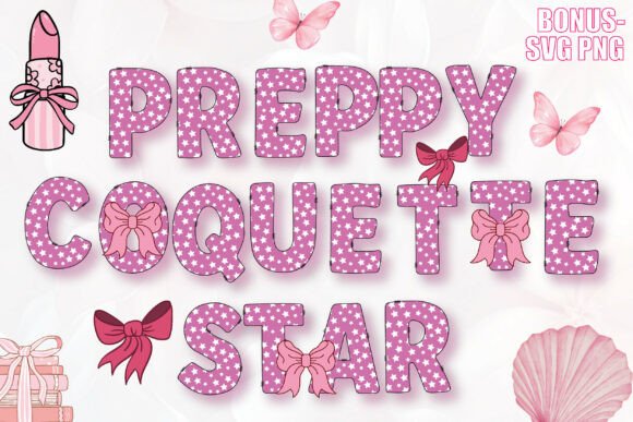 Preppy Coquette Star Font for Editorial Design